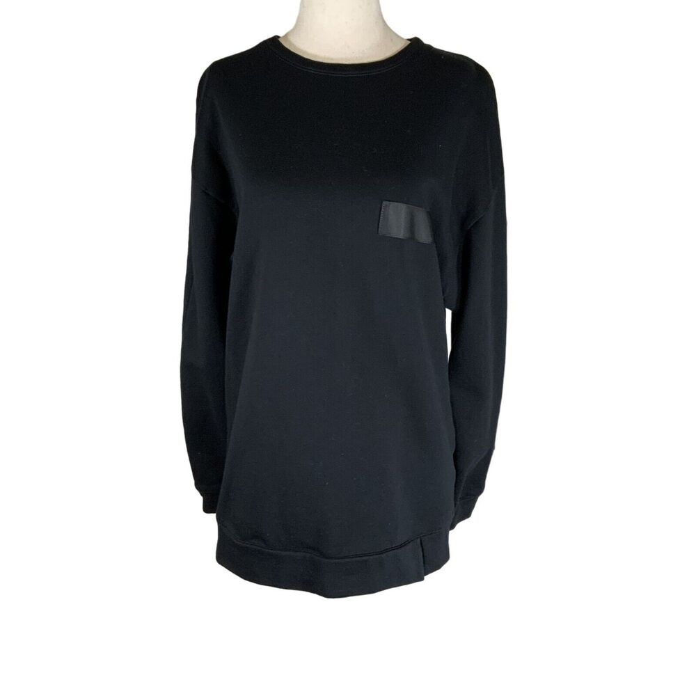 River Stone Black Long Sleeve Sweatshirt With Pocket & Stripes Size S/36